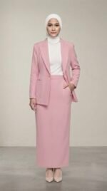Pink Tailored Skirt suit Set
