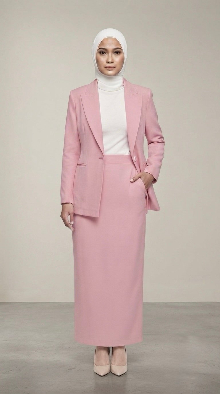img_1769 Pink Tailored Skirt suit Set - Image 1