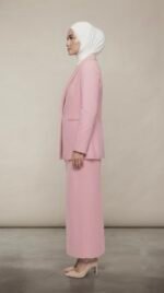 Pink Tailored Skirt suit Set - Image 2